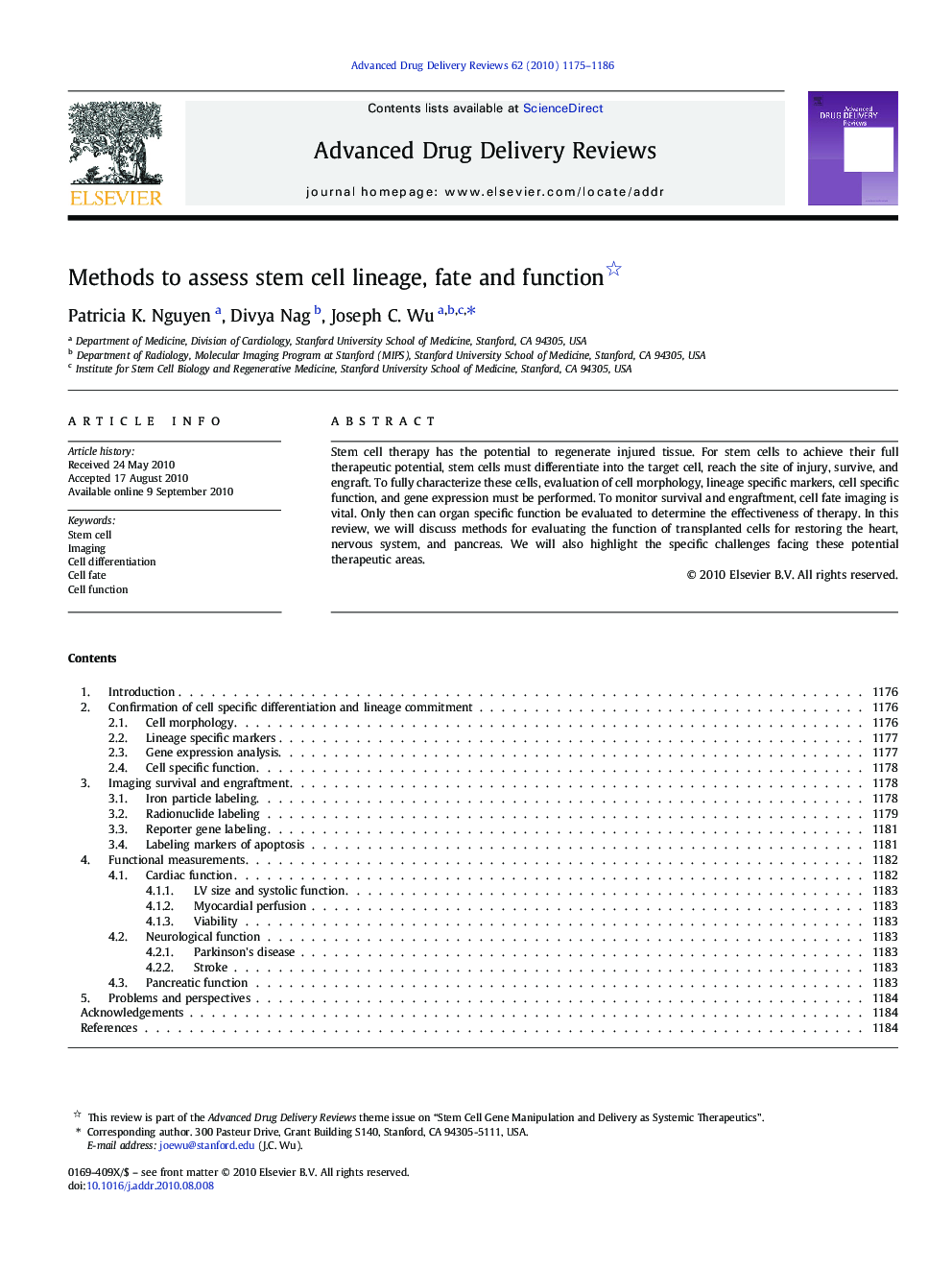 Methods to assess stem cell lineage, fate and function 