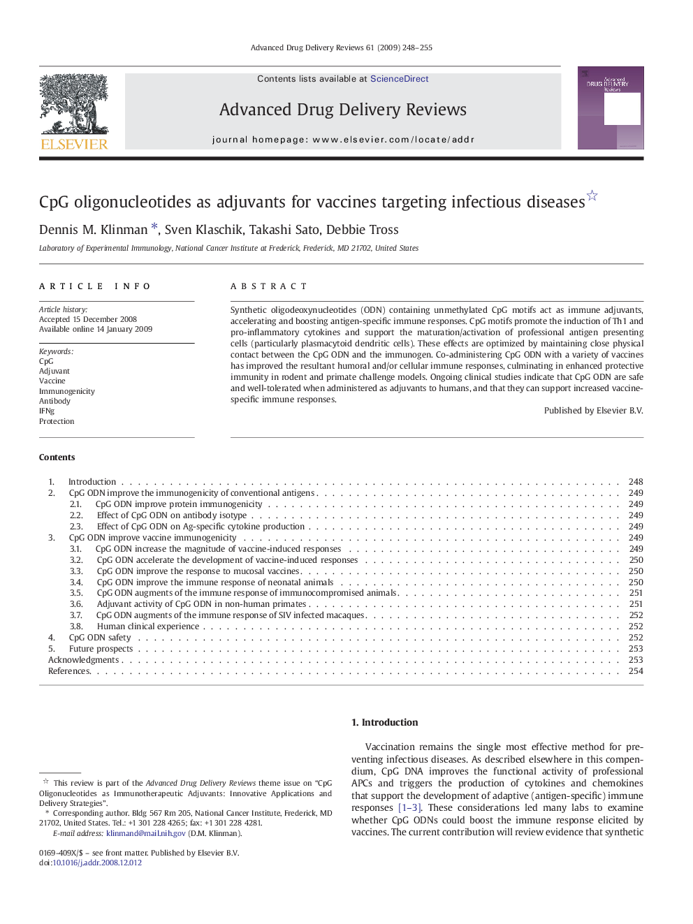 CpG oligonucleotides as adjuvants for vaccines targeting infectious diseases 