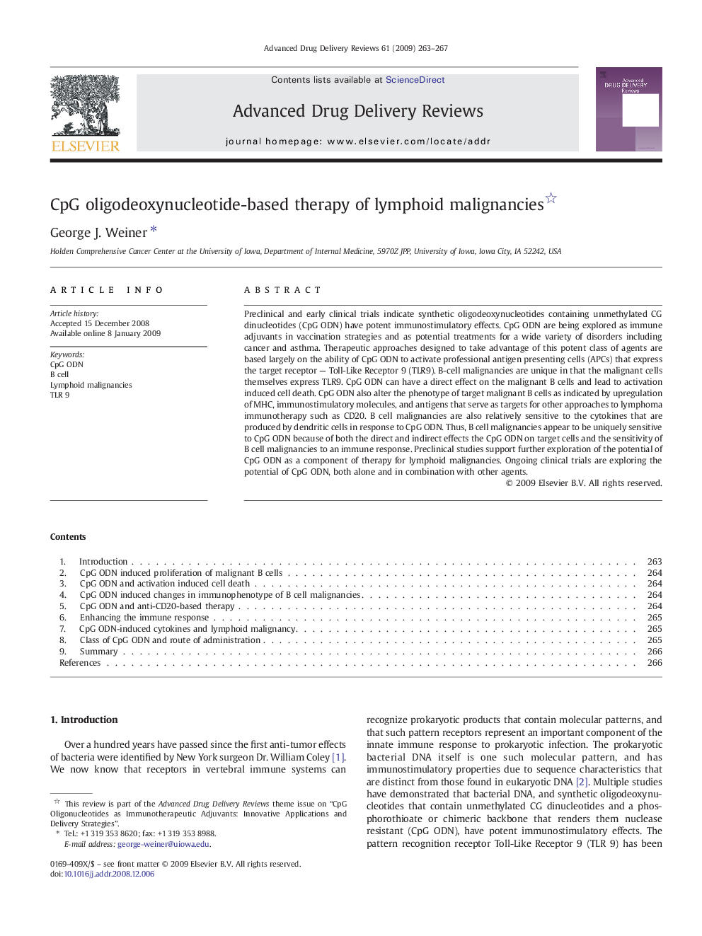 CpG oligodeoxynucleotide-based therapy of lymphoid malignancies 