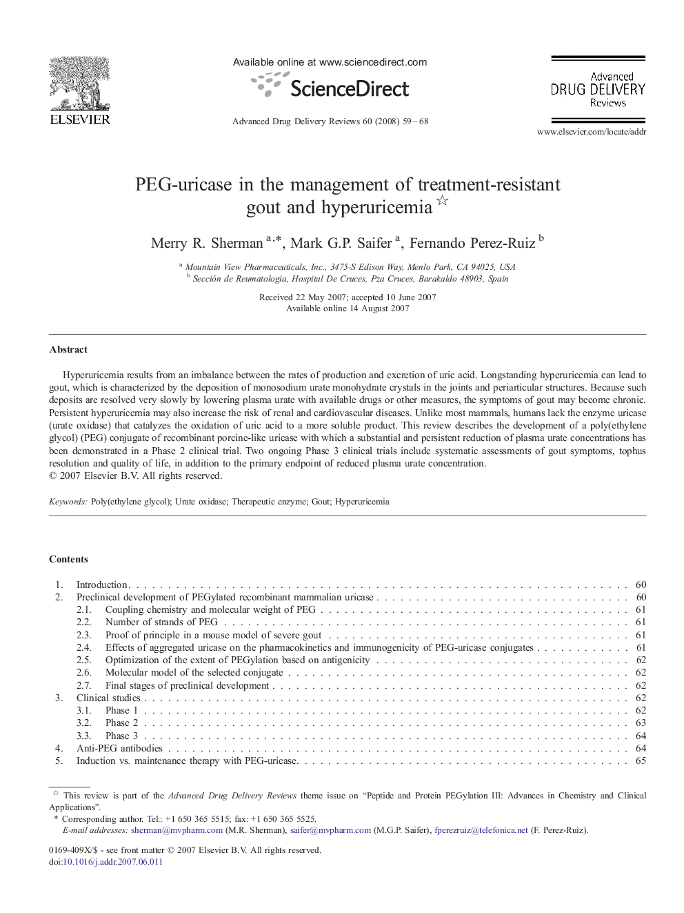 PEG-uricase in the management of treatment-resistant gout and hyperuricemia 