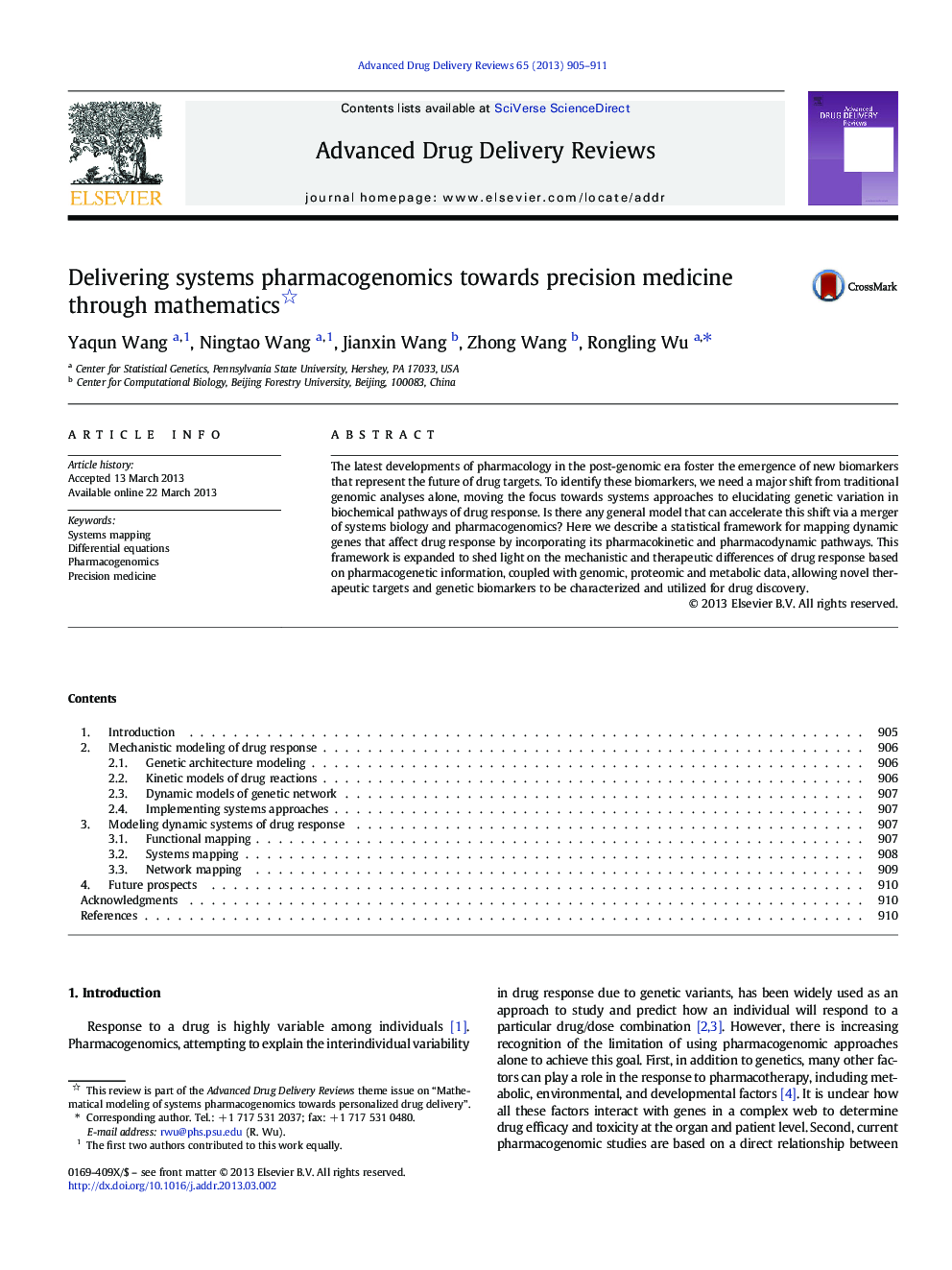 Delivering systems pharmacogenomics towards precision medicine through mathematics 