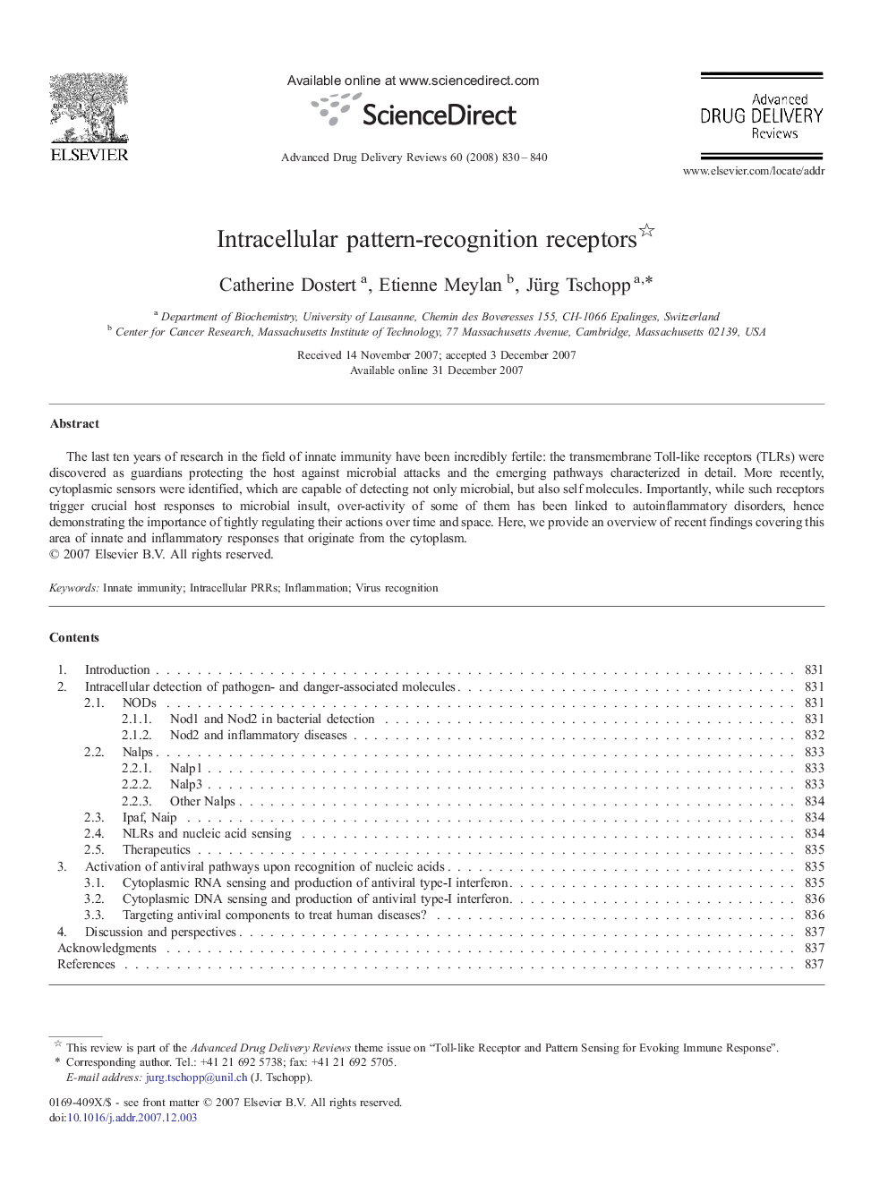 Intracellular pattern-recognition receptors 