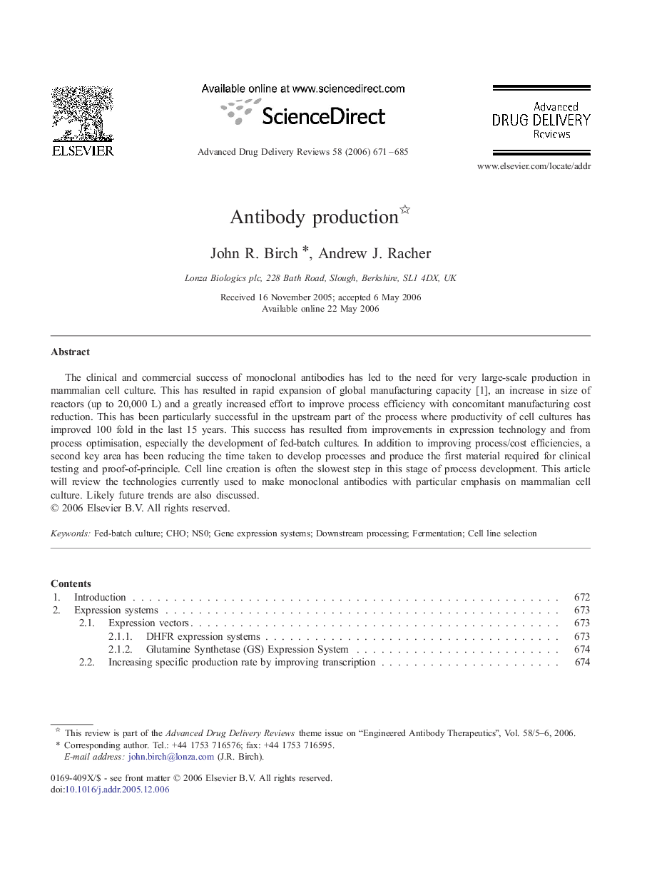 Antibody production 