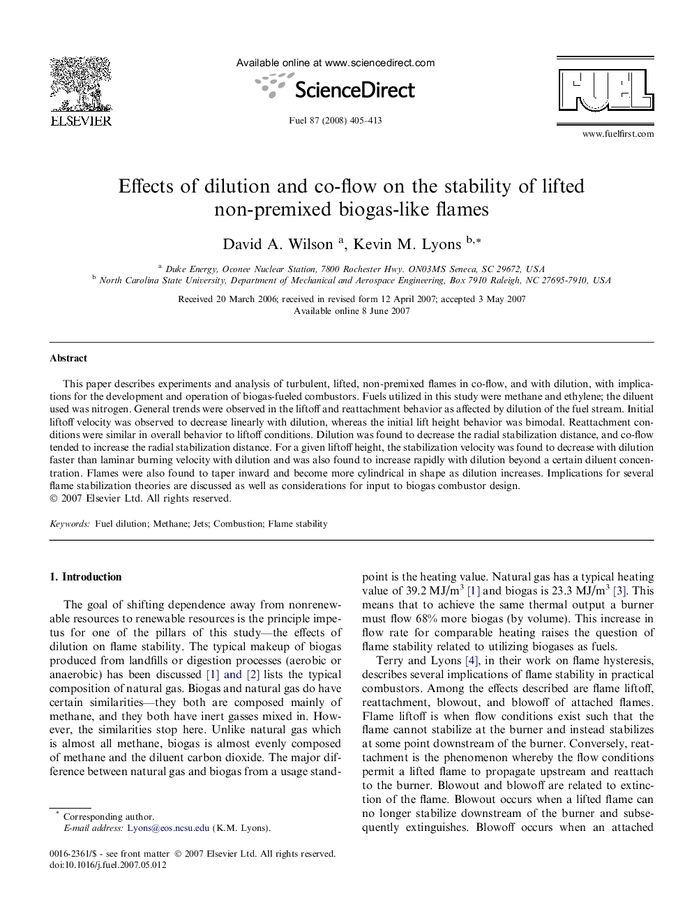 Effects of dilution and co-flow on the stability of lifted non-premixed biogas-like flames