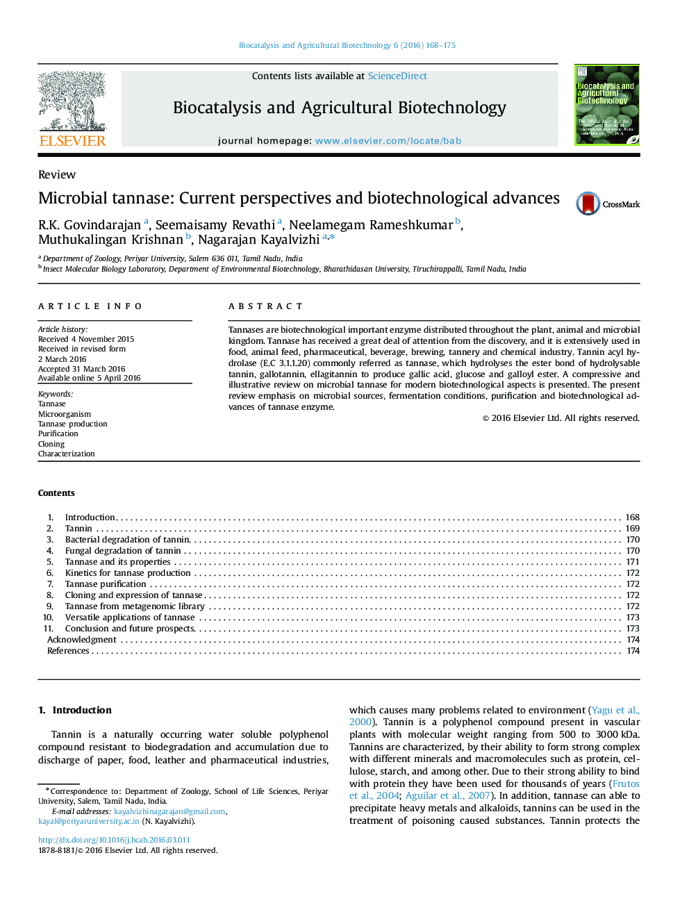 Microbial tannase: Current perspectives and biotechnological advances