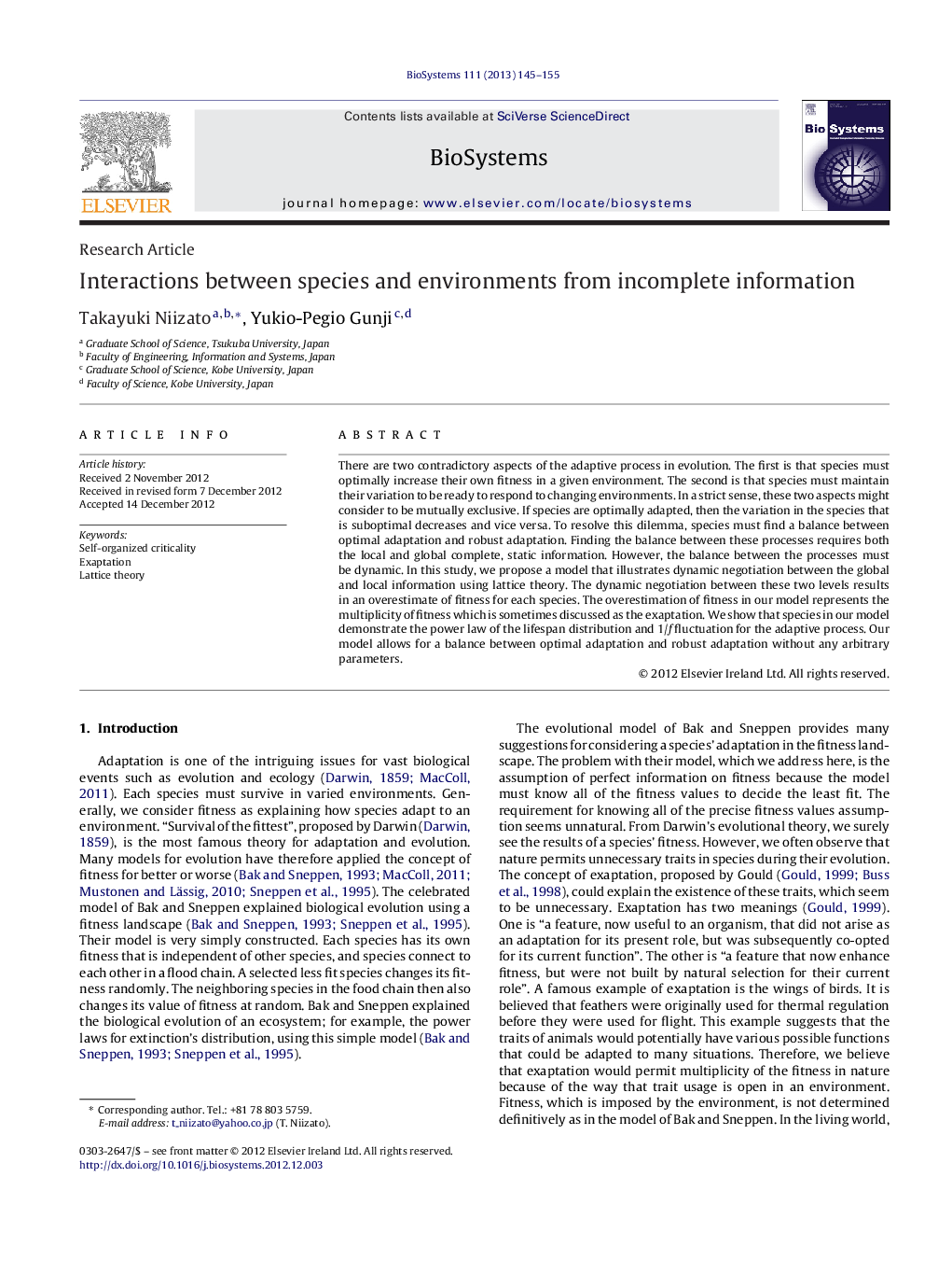 Interactions between species and environments from incomplete information