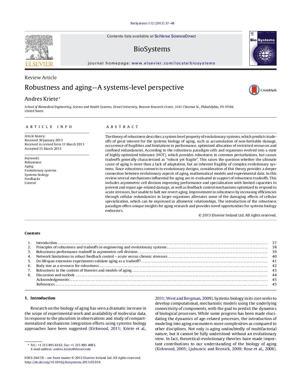 Robustness and aging—A systems-level perspective