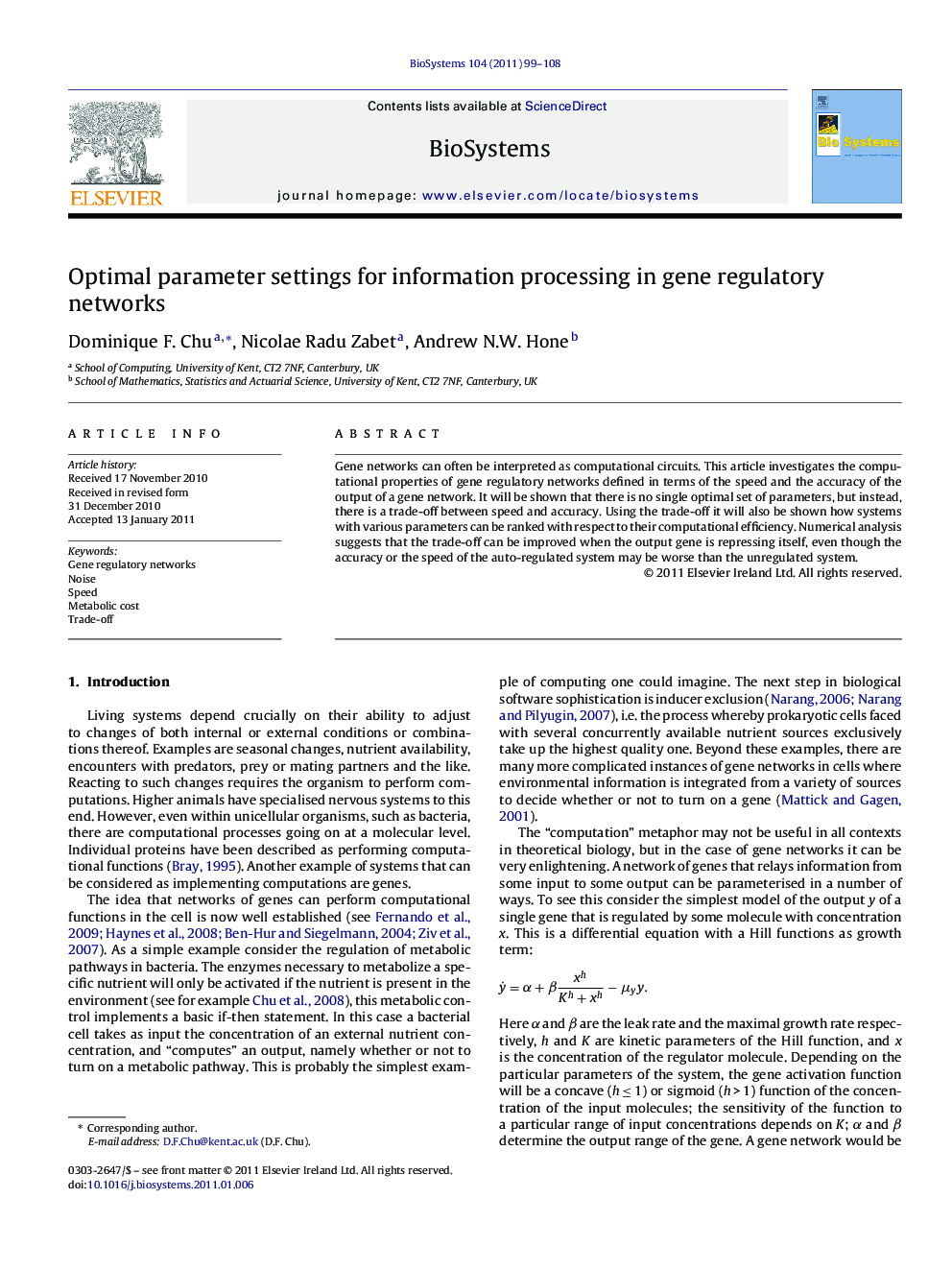 Optimal parameter settings for information processing in gene regulatory networks