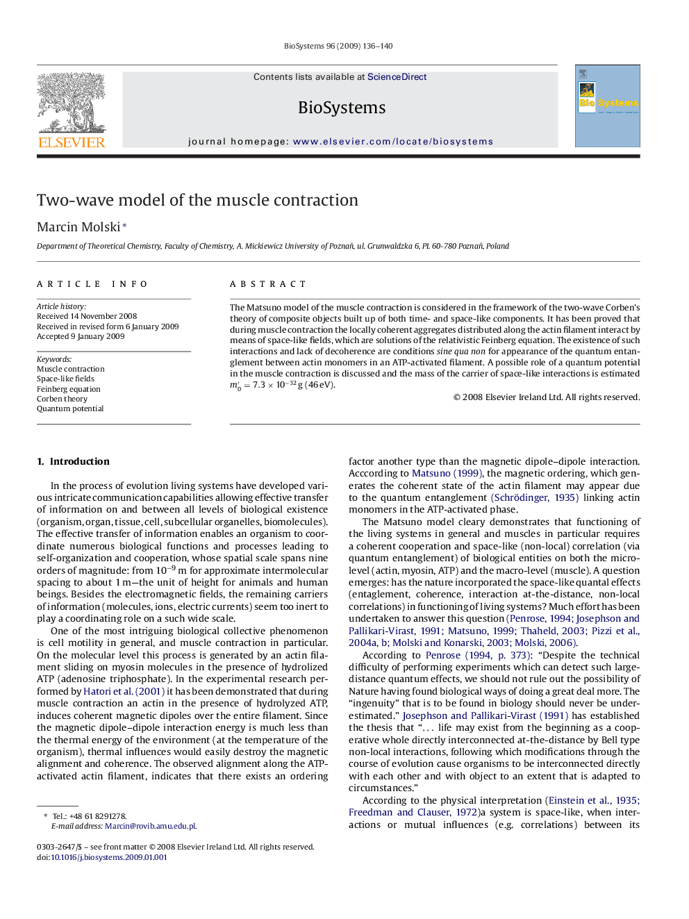 Two-wave model of the muscle contraction