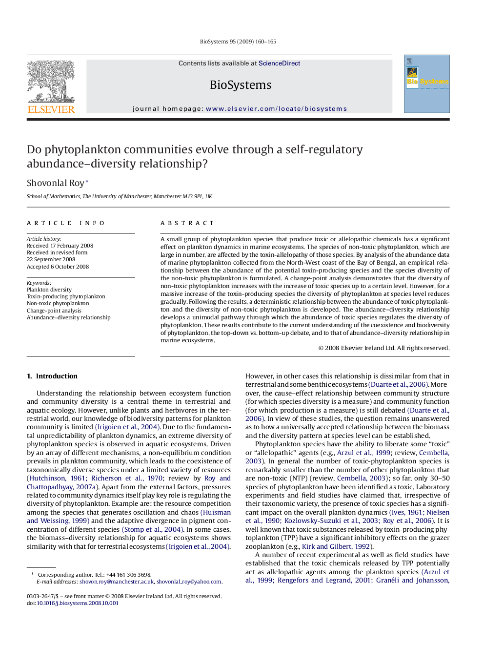 Do phytoplankton communities evolve through a self-regulatory abundance–diversity relationship?