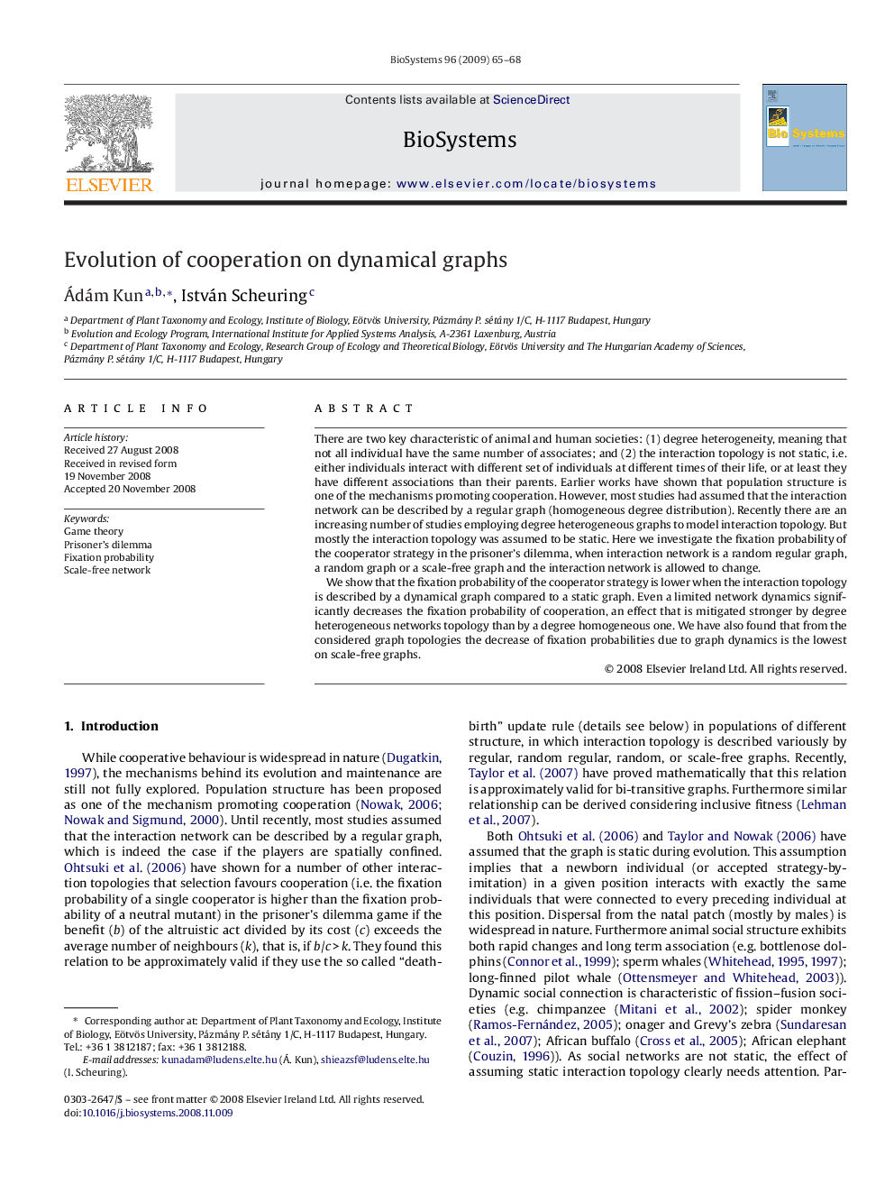 Evolution of cooperation on dynamical graphs