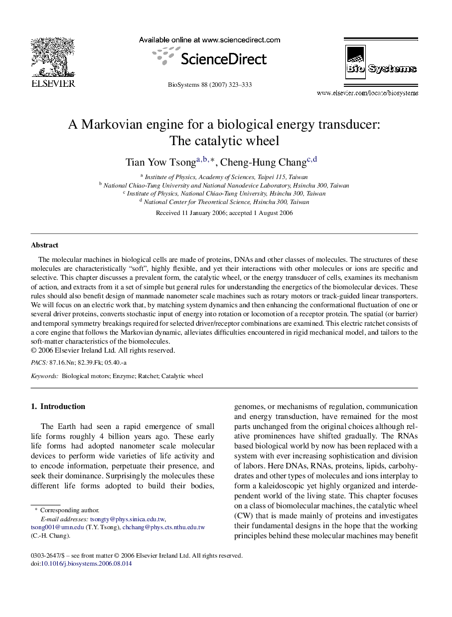 A Markovian engine for a biological energy transducer: The catalytic wheel