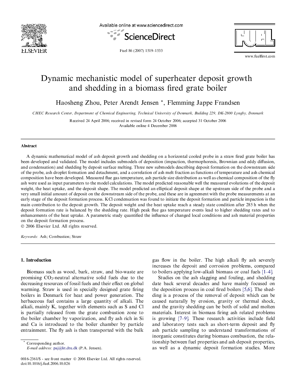 Dynamic mechanistic model of superheater deposit growth and shedding in a biomass fired grate boiler