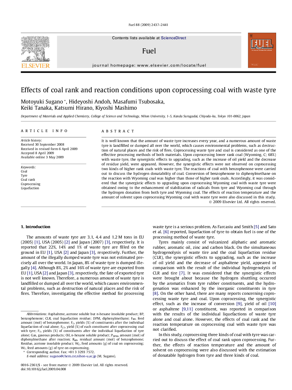 Effects of coal rank and reaction conditions upon coprocessing coal with waste tyre