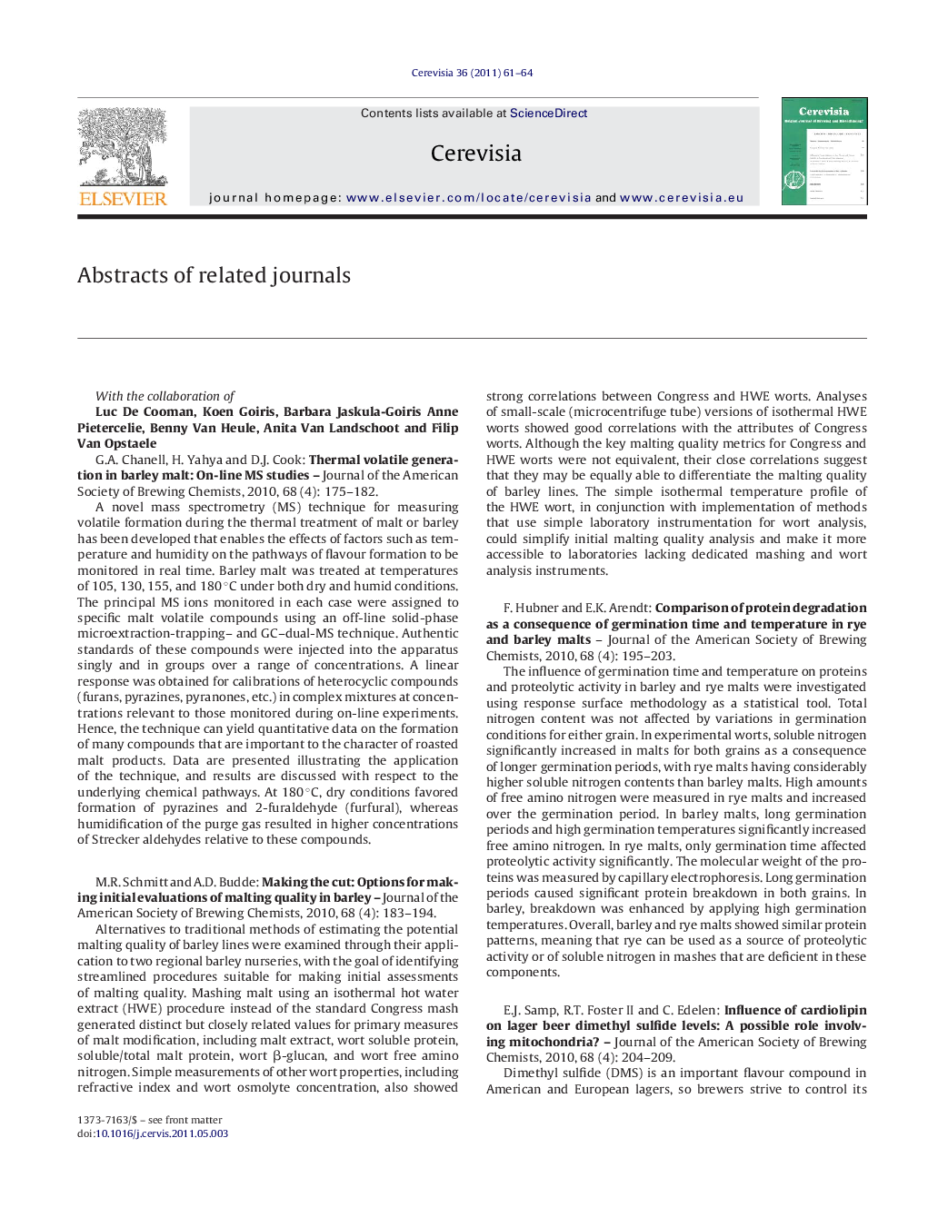 عکس صفحه اول مقاله: Abstracts of Related Journals Abstracts of Related Journals