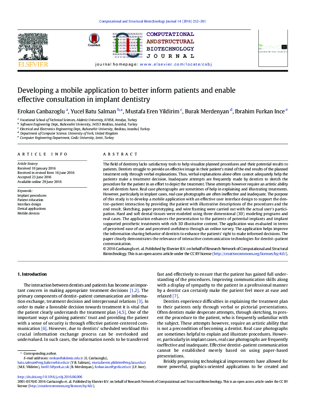 Developing a mobile application to better inform patients and enable effective consultation in implant dentistry