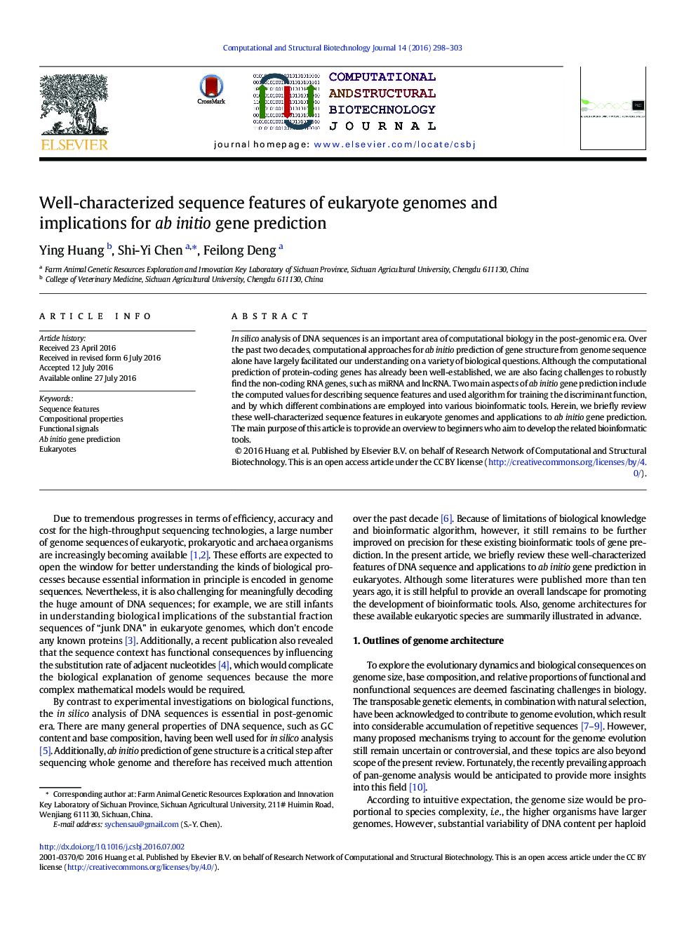 Well-characterized sequence features of eukaryote genomes and implications for ab initio gene prediction