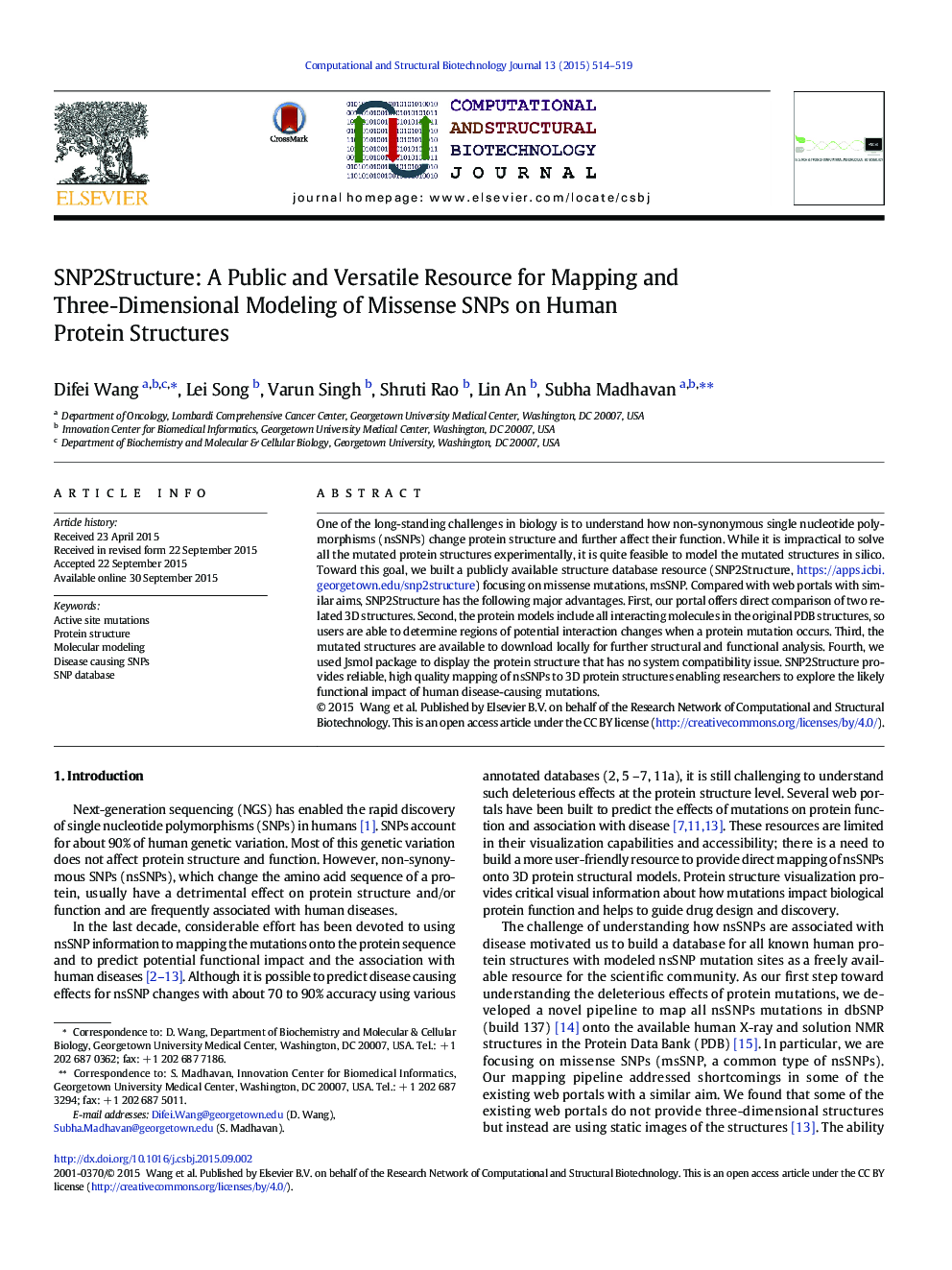 SNP2Structure: A Public and Versatile Resource for Mapping and Three-Dimensional Modeling of Missense SNPs on Human Protein Structures