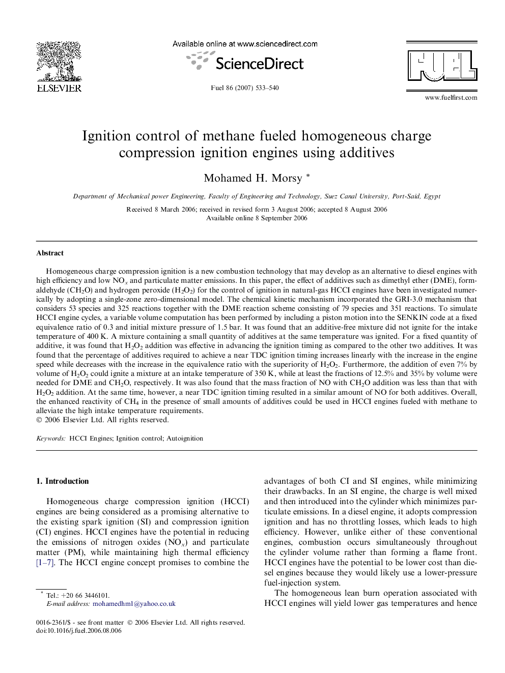 Ignition control of methane fueled homogeneous charge compression ignition engines using additives