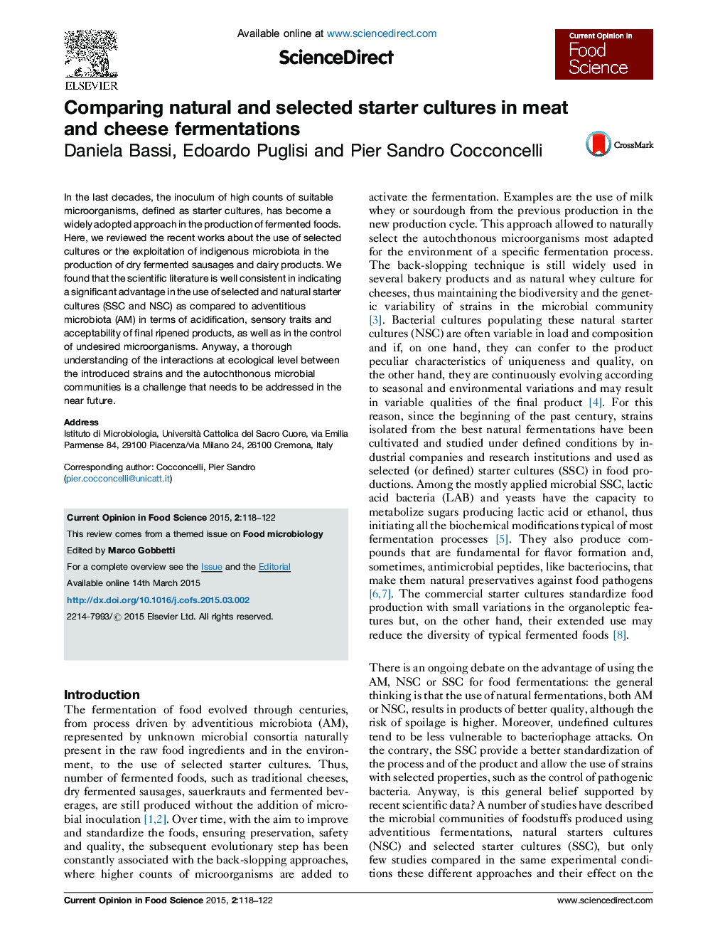 Comparing natural and selected starter cultures in meat and cheese fermentations