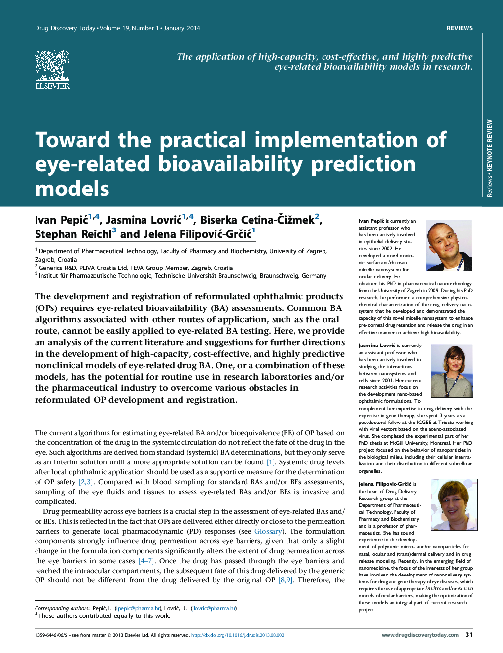 Toward the practical implementation of eye-related bioavailability prediction models