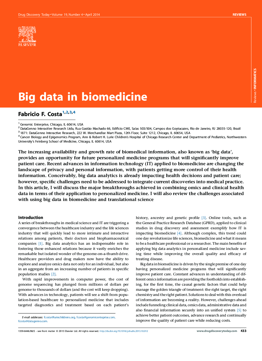 Big data in biomedicine