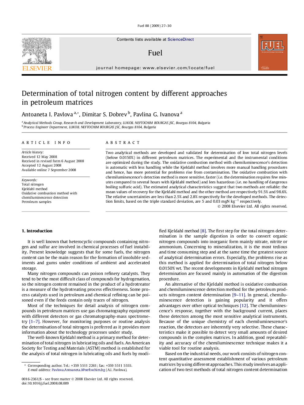 Determination of total nitrogen content by different approaches in petroleum matrices