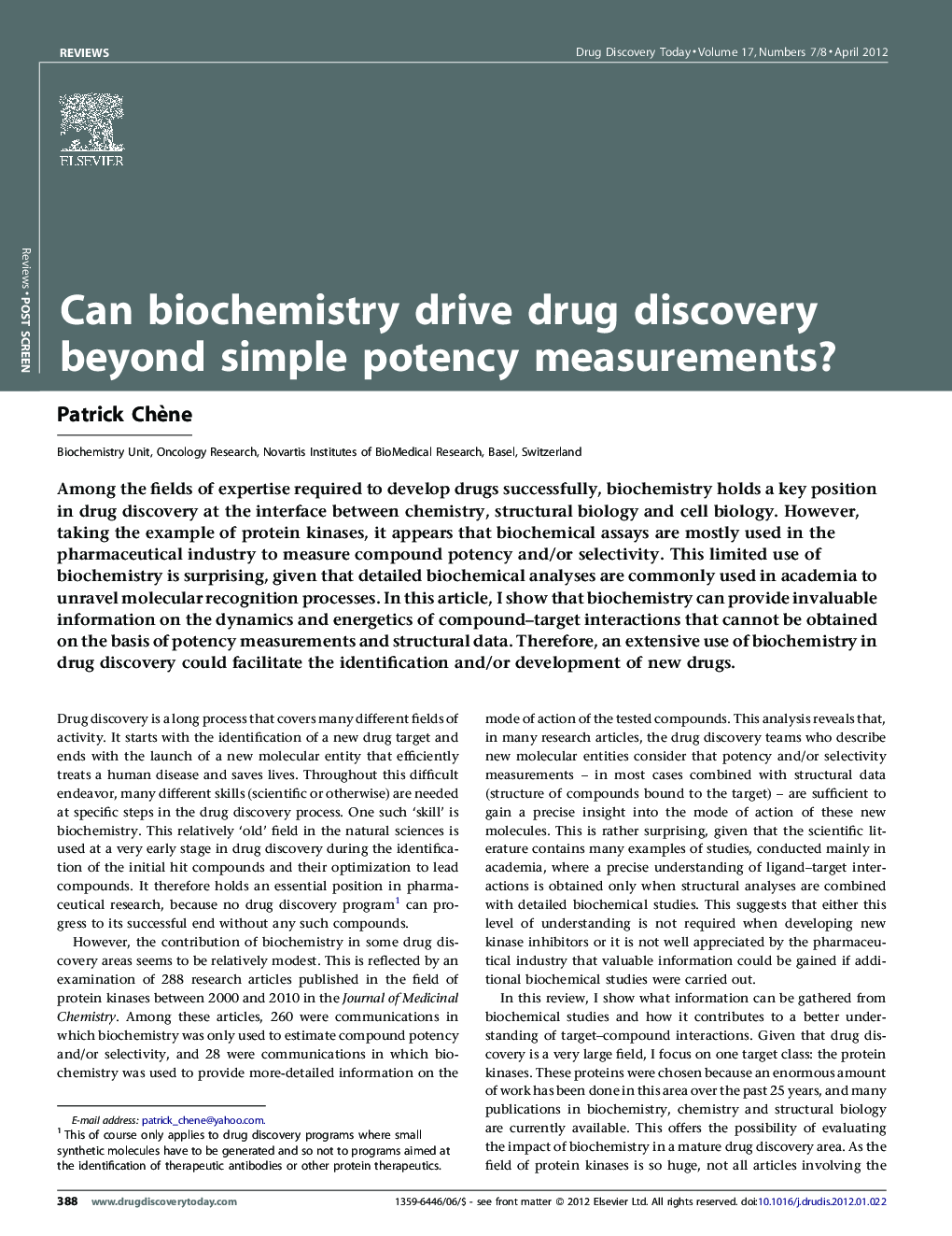 Can biochemistry drive drug discovery beyond simple potency measurements?