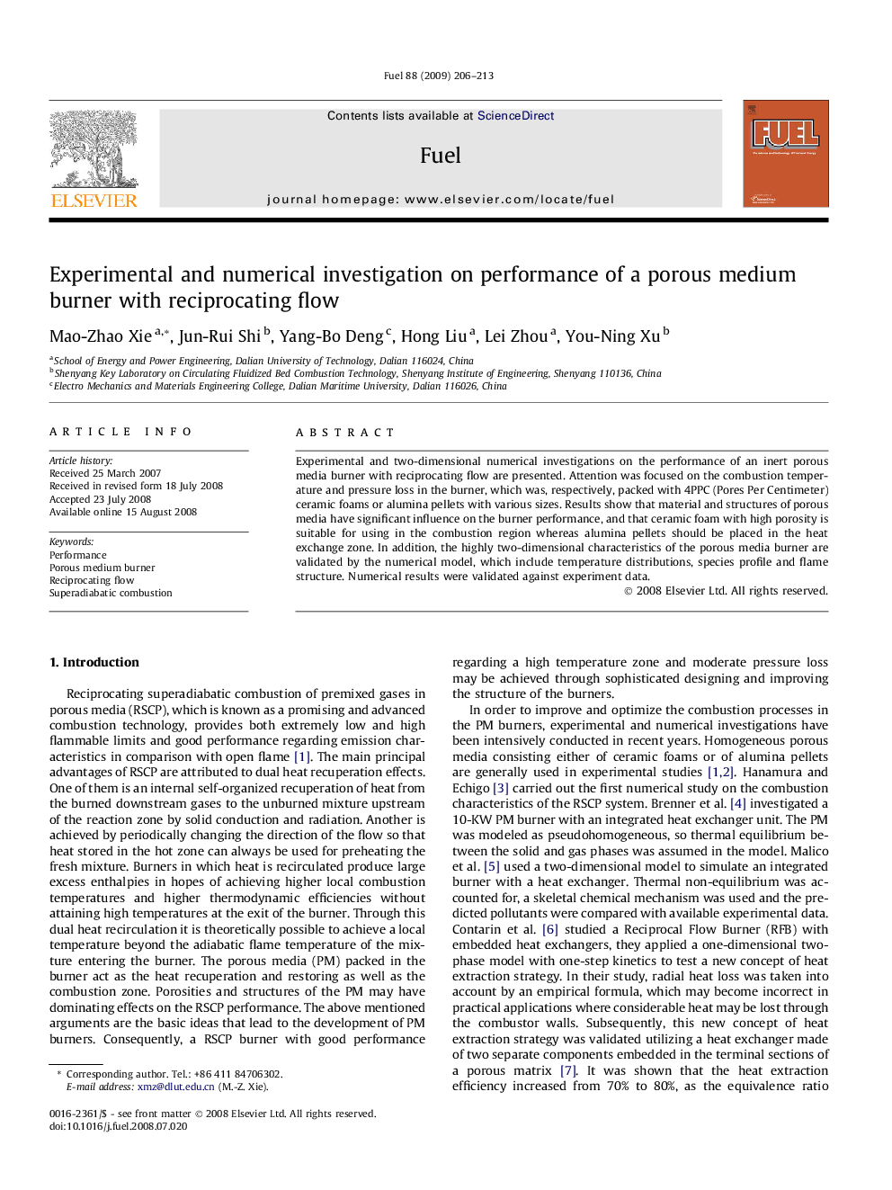 Experimental and numerical investigation on performance of a porous medium burner with reciprocating flow