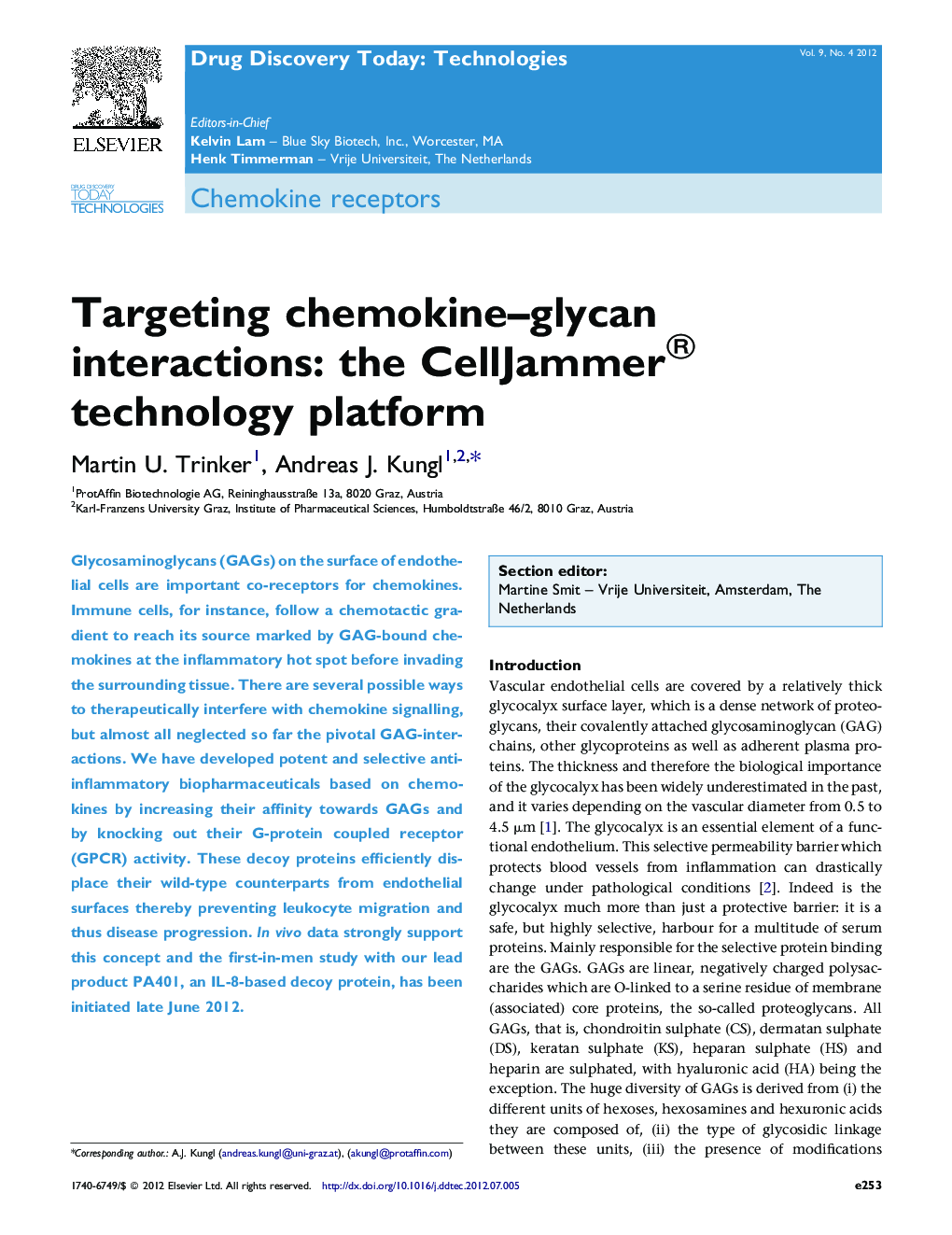 Targeting chemokine–glycan interactions: the CellJammer® technology platform