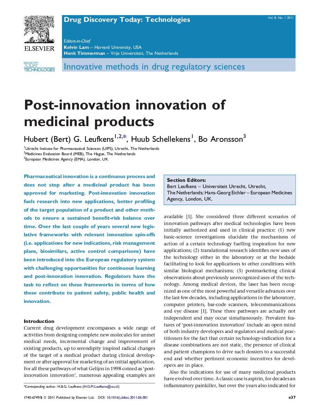 Post-innovation innovation of medicinal products