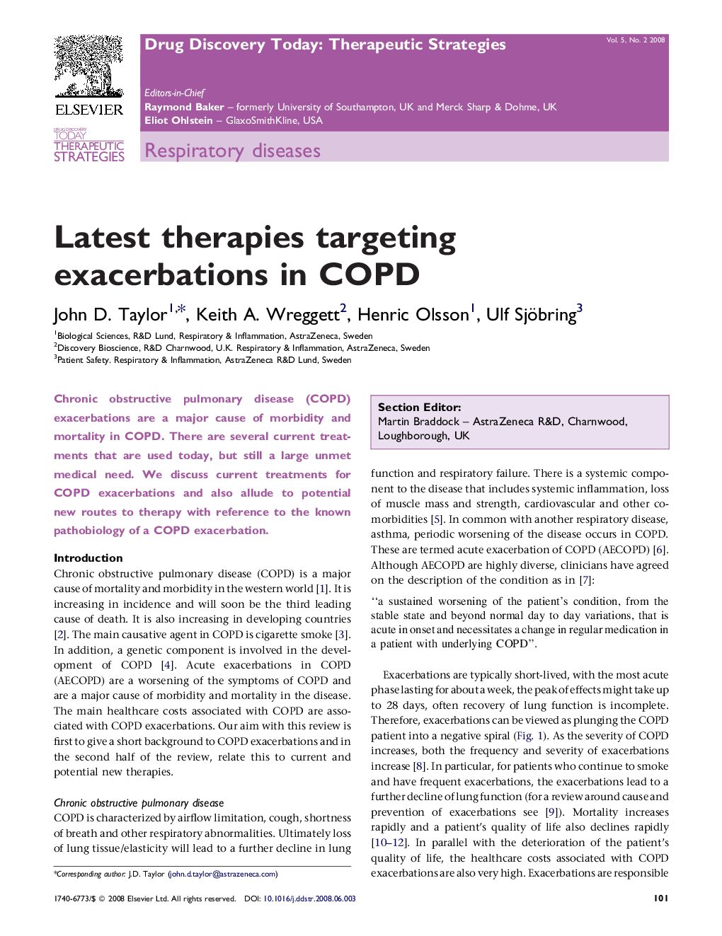 Latest therapies targeting exacerbations in COPD
