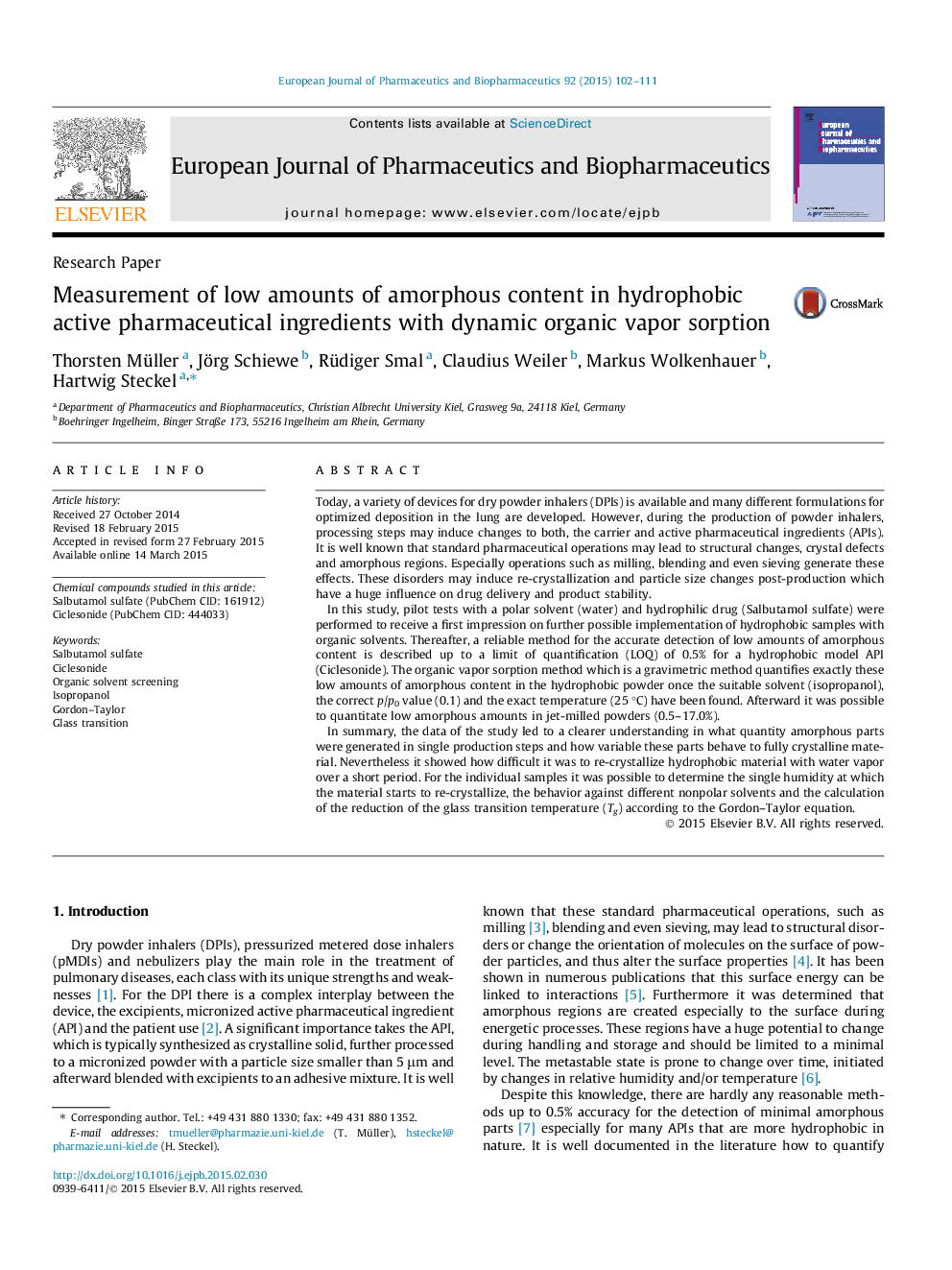 Measurement of low amounts of amorphous content in hydrophobic active pharmaceutical ingredients with dynamic organic vapor sorption