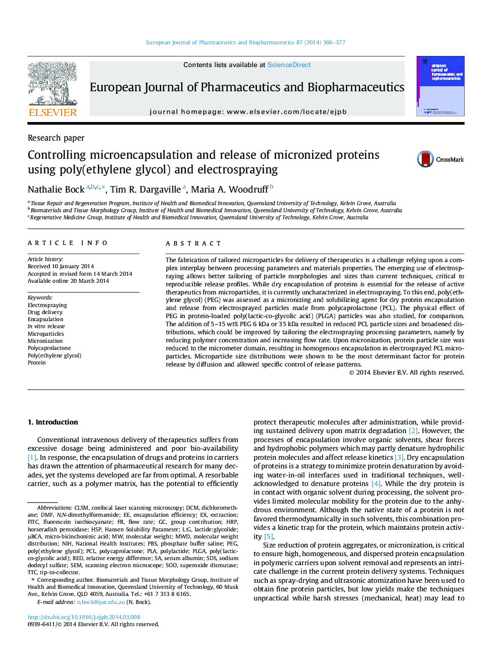 Controlling microencapsulation and release of micronized proteins using poly(ethylene glycol) and electrospraying