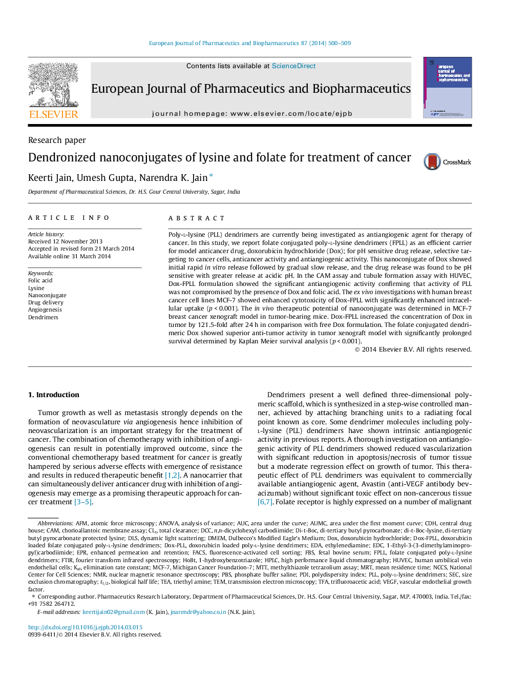 Dendronized nanoconjugates of lysine and folate for treatment of cancer