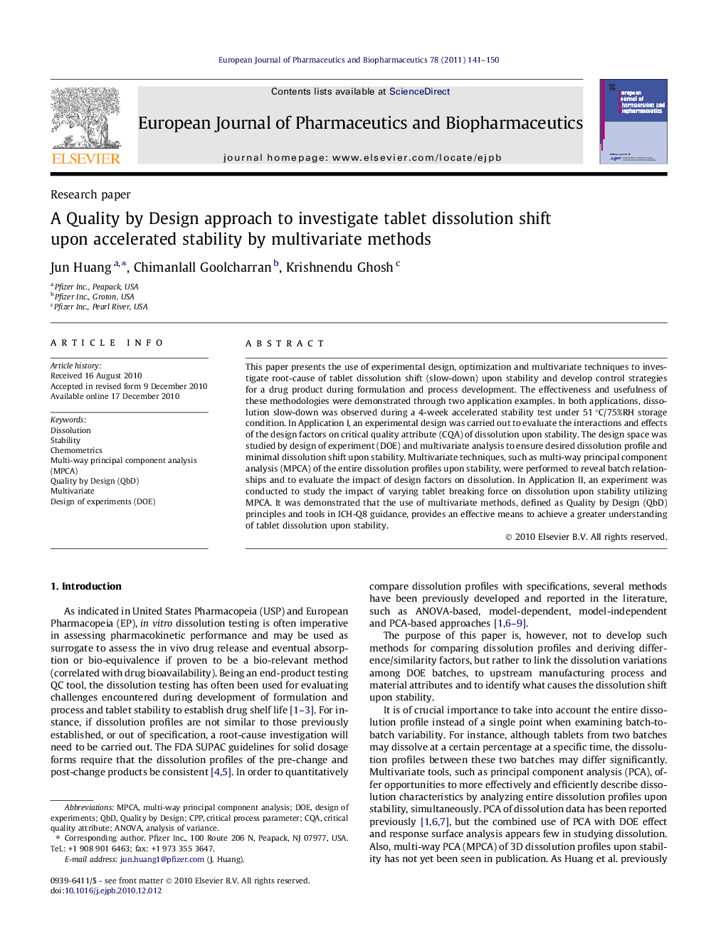 A Quality by Design approach to investigate tablet dissolution shift upon accelerated stability by multivariate methods