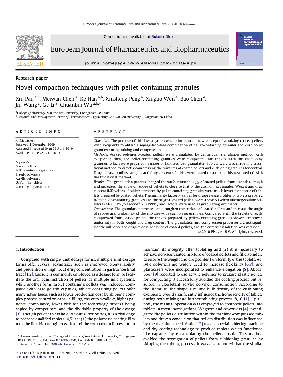 Novel compaction techniques with pellet-containing granules