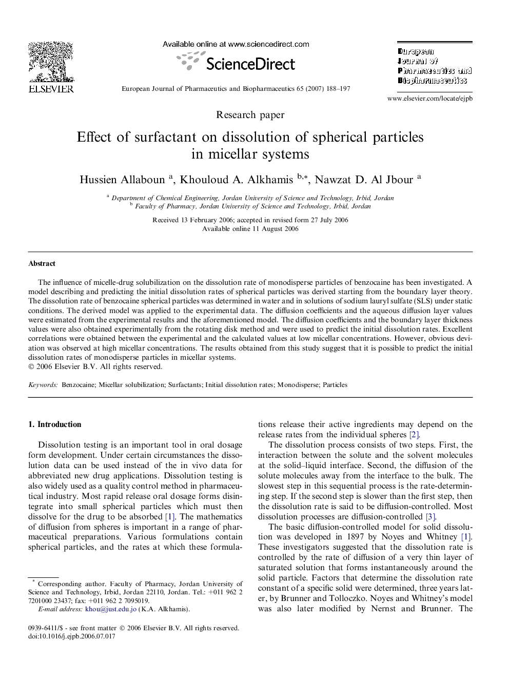 Effect of surfactant on dissolution of spherical particles in micellar systems