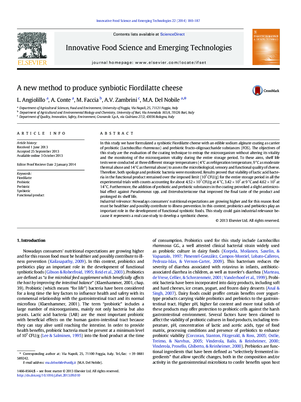 A new method to produce synbiotic Fiordilatte cheese