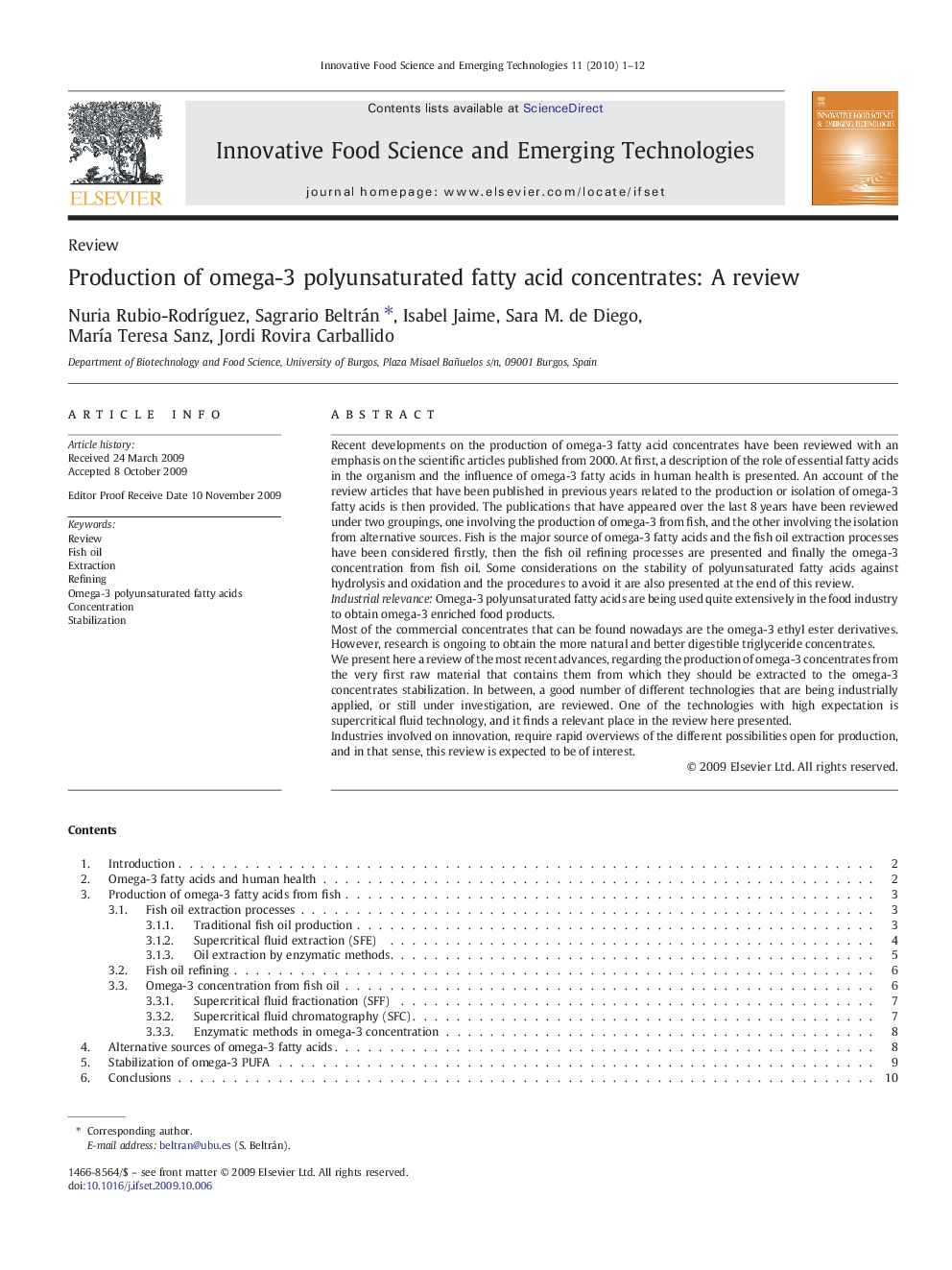 Production of omega-3 polyunsaturated fatty acid concentrates: A review