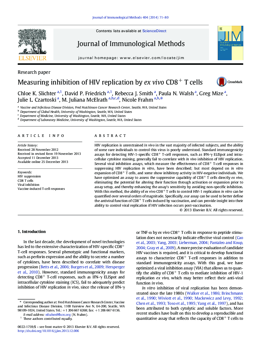 Measuring inhibition of HIV replication by ex vivo CD8+ T cells