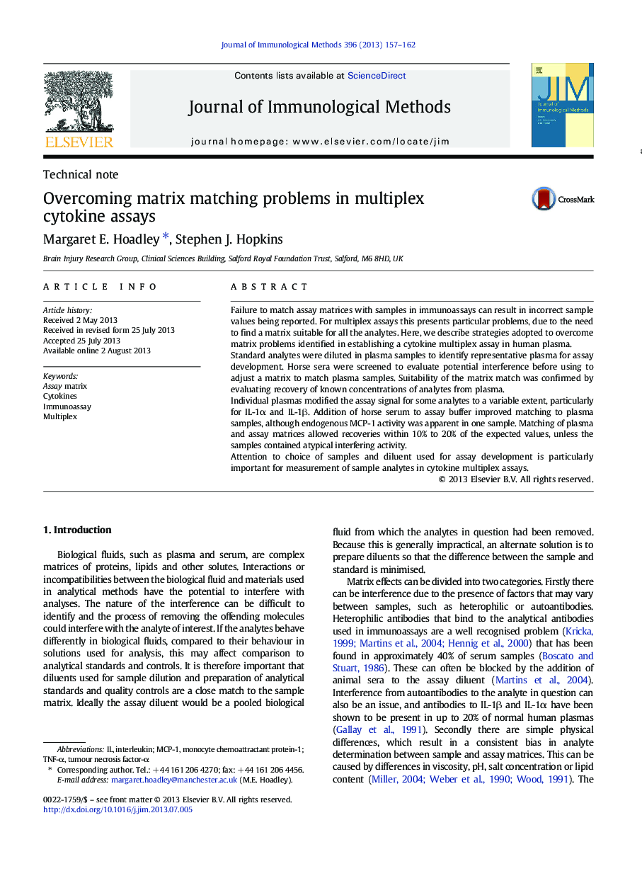 Overcoming matrix matching problems in multiplex cytokine assays