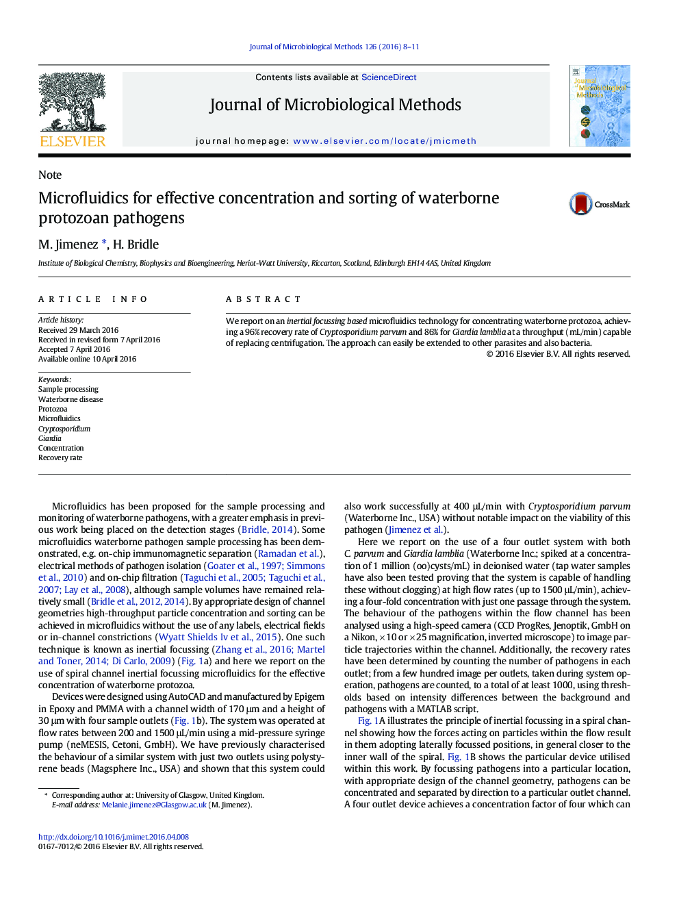 Microfluidics for effective concentration and sorting of waterborne protozoan pathogens