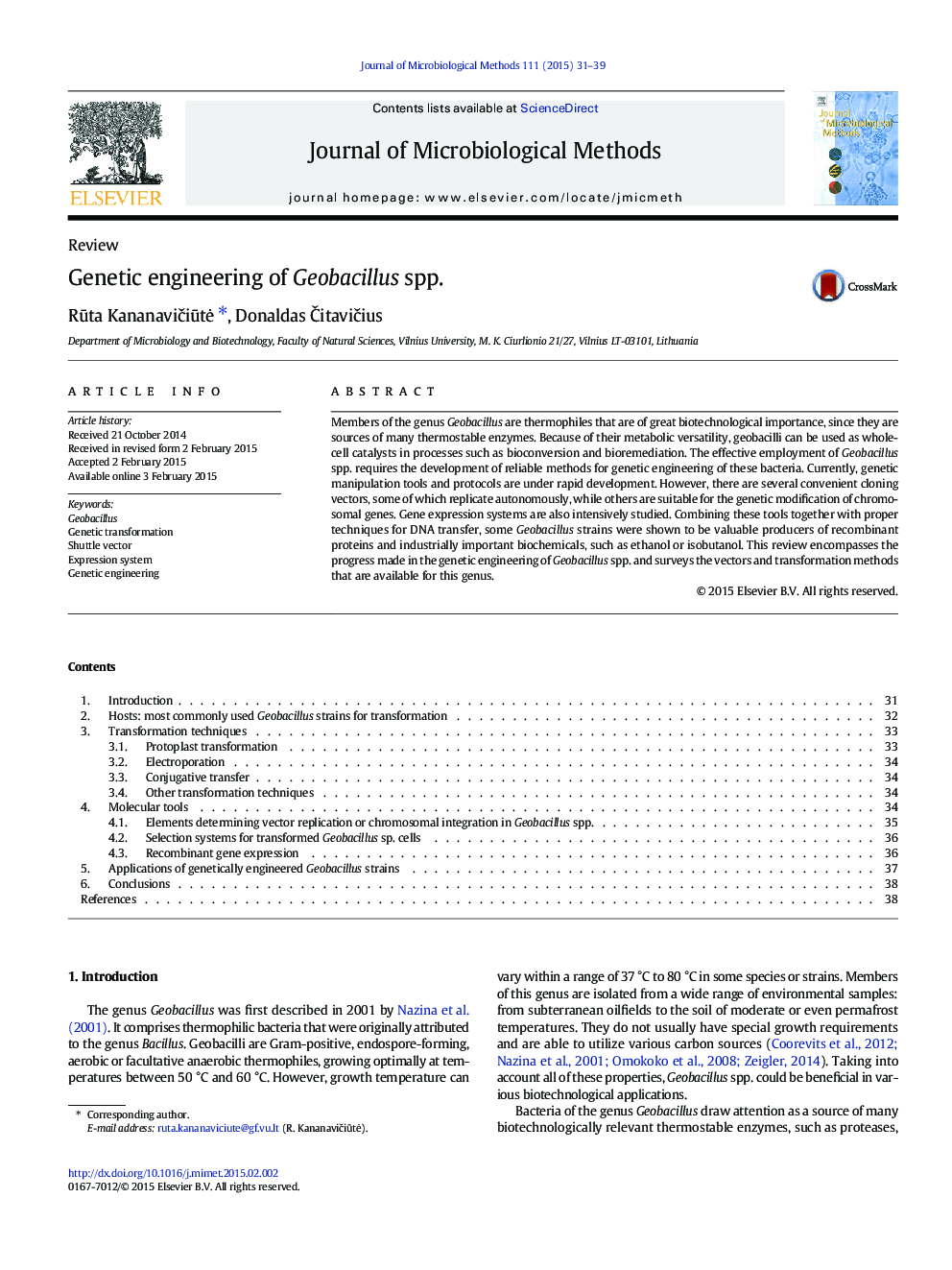 Genetic engineering of Geobacillus spp.