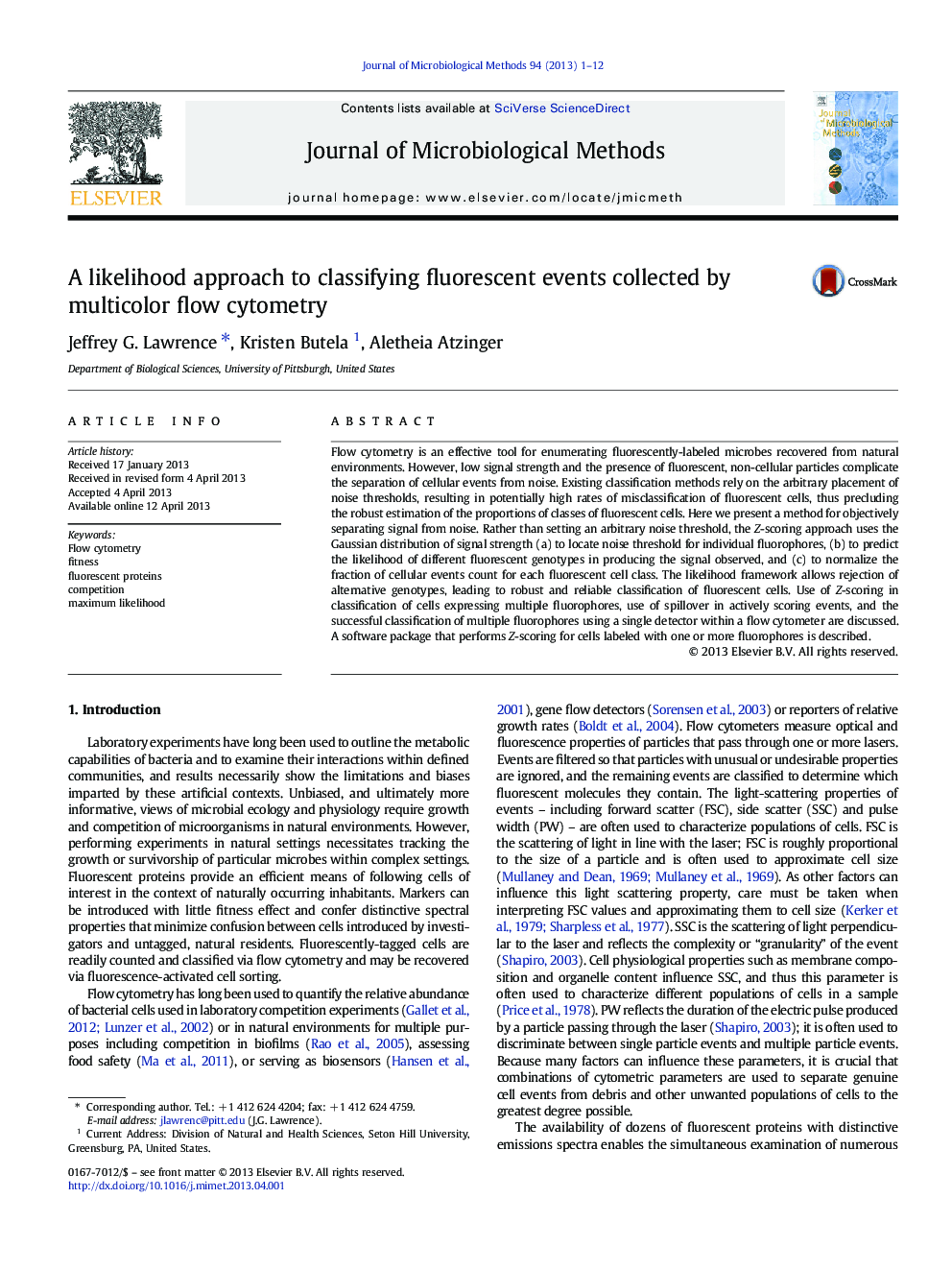 A likelihood approach to classifying fluorescent events collected by multicolor flow cytometry