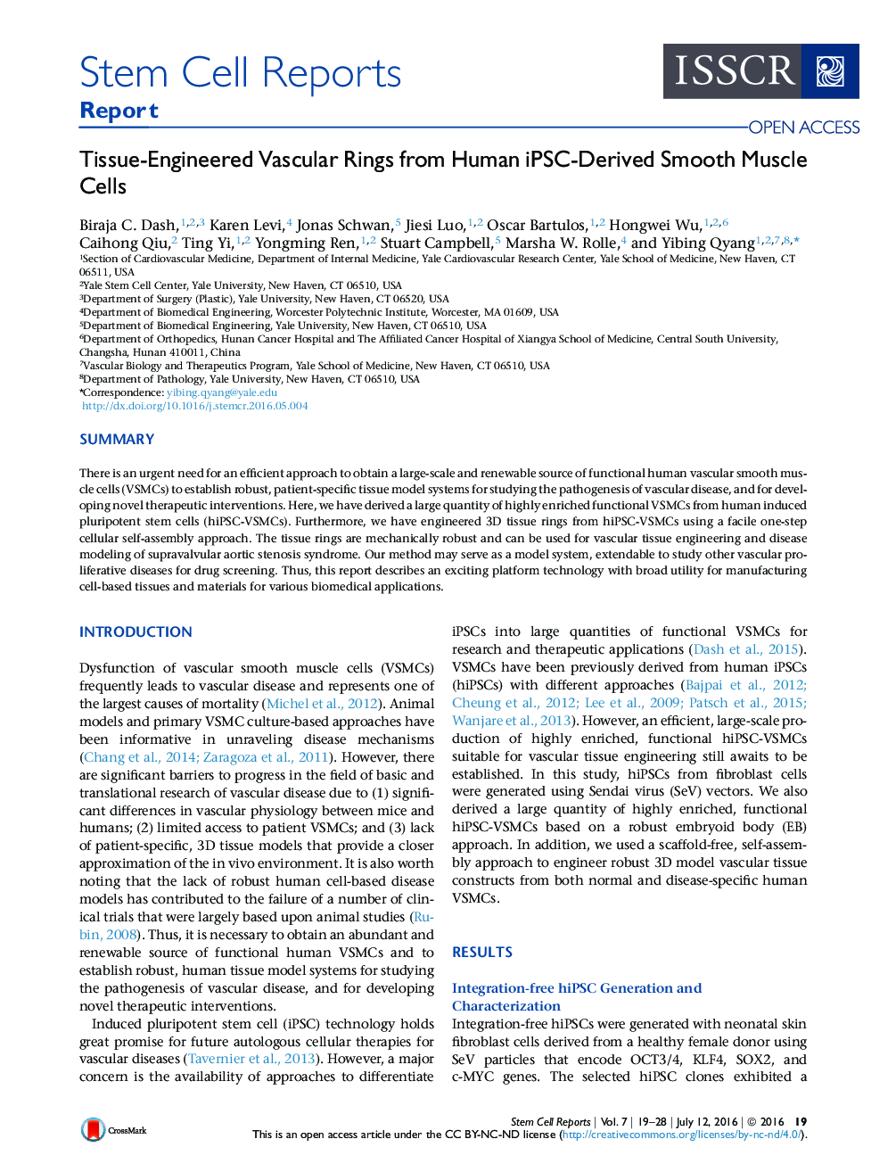 Tissue-Engineered Vascular Rings from Human iPSC-Derived Smooth Muscle Cells