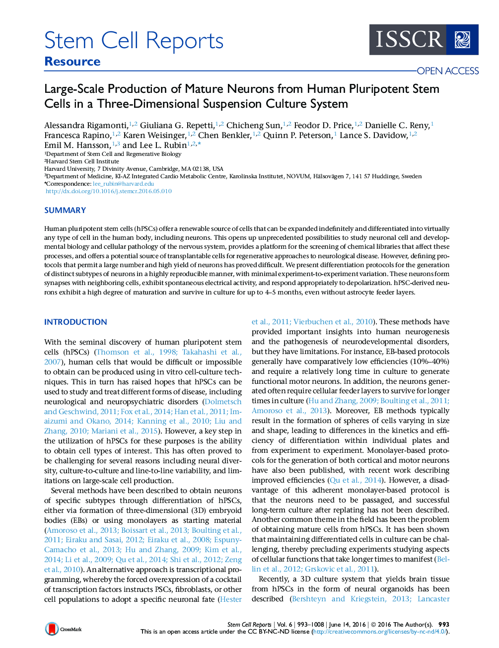 Large-Scale Production of Mature Neurons from Human Pluripotent Stem Cells in a Three-Dimensional Suspension Culture System