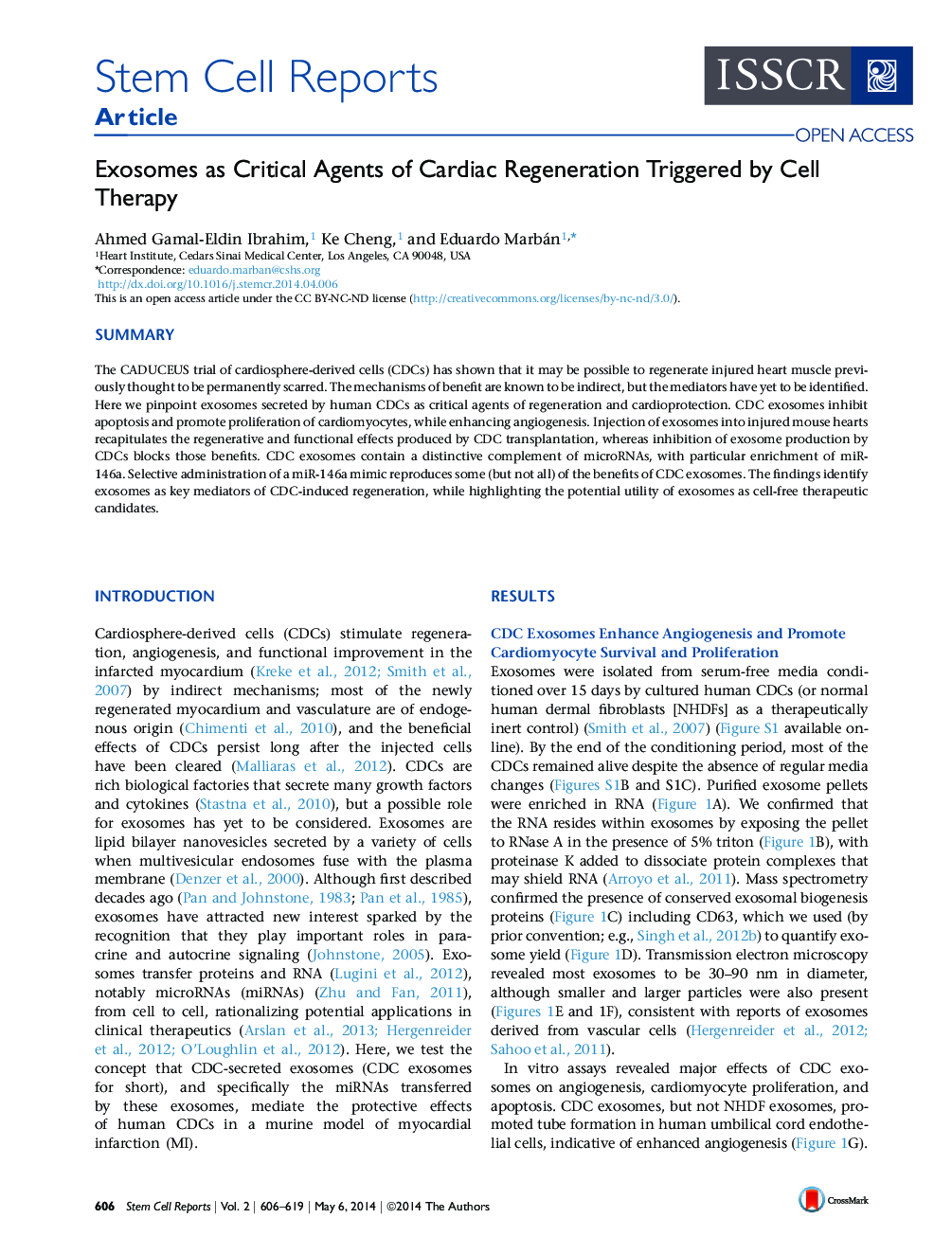 Exosomes as Critical Agents of Cardiac Regeneration Triggered by Cell Therapy 