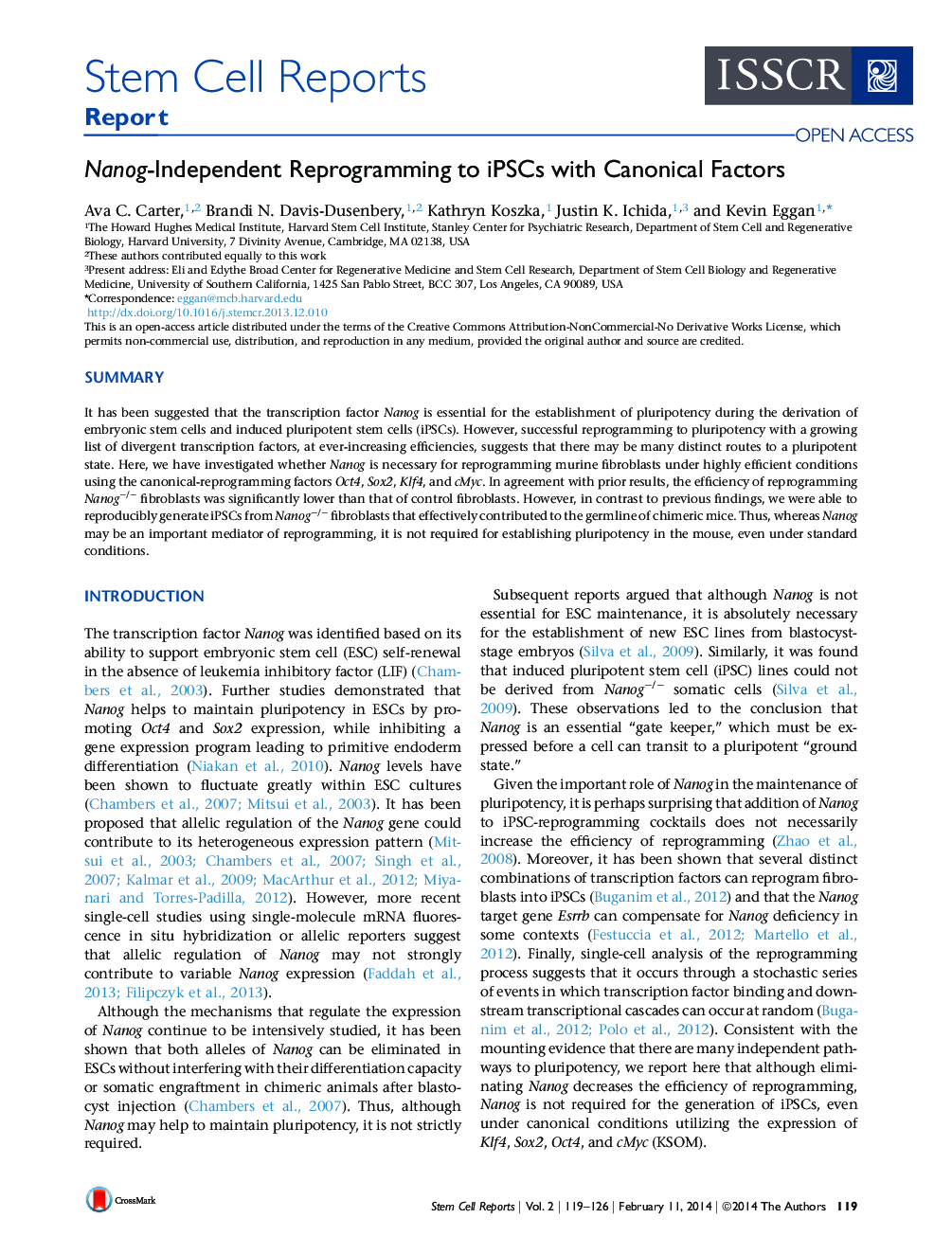 Nanog-Independent Reprogramming to iPSCs with Canonical Factors 