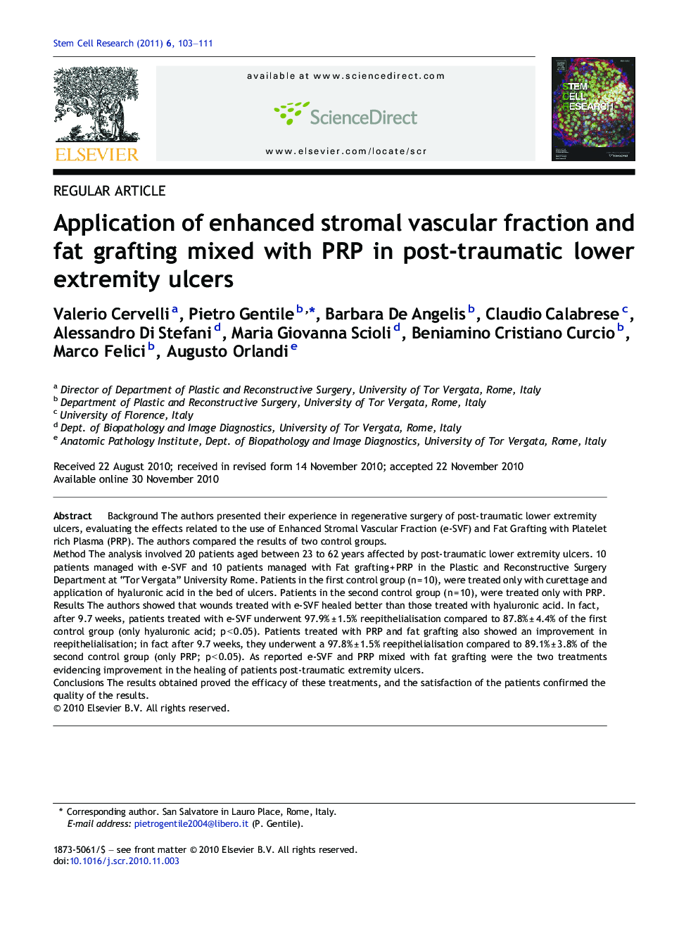 Application of enhanced stromal vascular fraction and fat grafting mixed with PRP in post-traumatic lower extremity ulcers